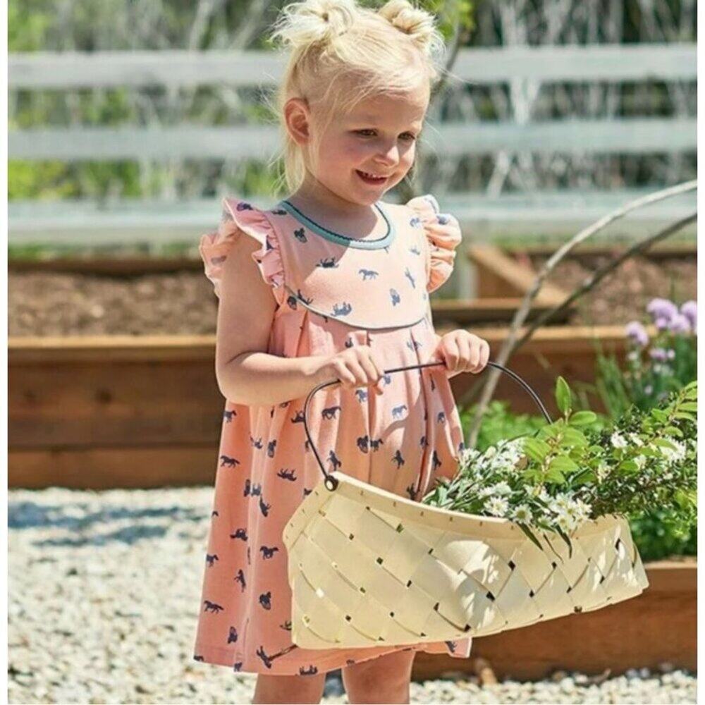 Matilda Jane Joanna Gaines Wild Horses Dress Girls Size 4 Pink Blue Cotton Comfo